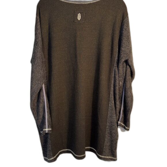 Free People FP Movement Size Large Women's Black/Grey Tunic Top Mock neck - Picture 3 of 11